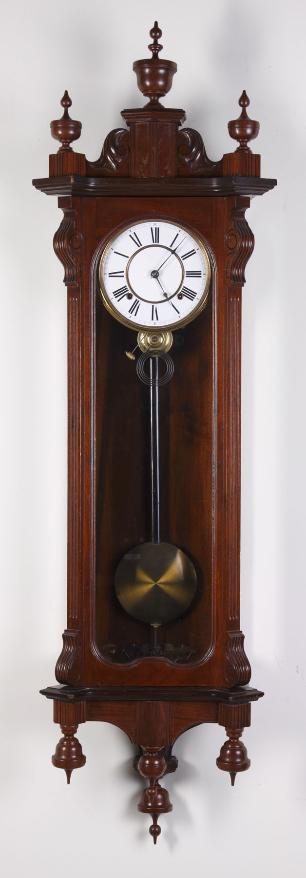 Appraisal: Ansonia Antique Hanging Wall Clock Oak case with brass trimmings