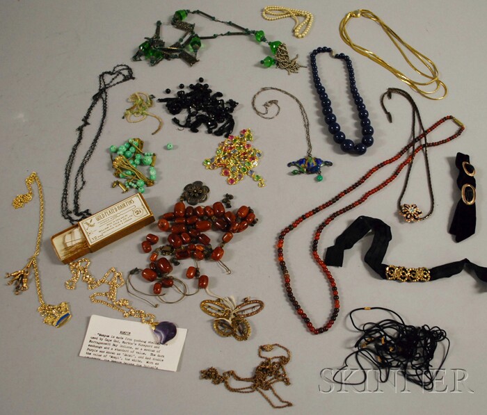 Appraisal: Group of Victorian Costume Necklaces including enamel and beaded examples