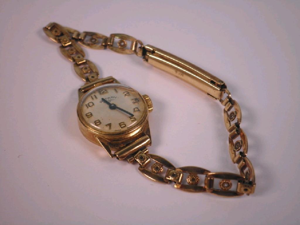 Appraisal: A ct gold cased bracelet wristwatch by Rotary g all