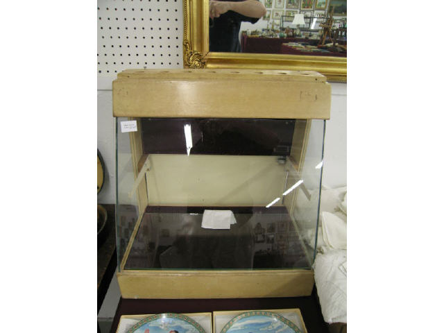 Appraisal: Wood Glass Small Display Case slant front