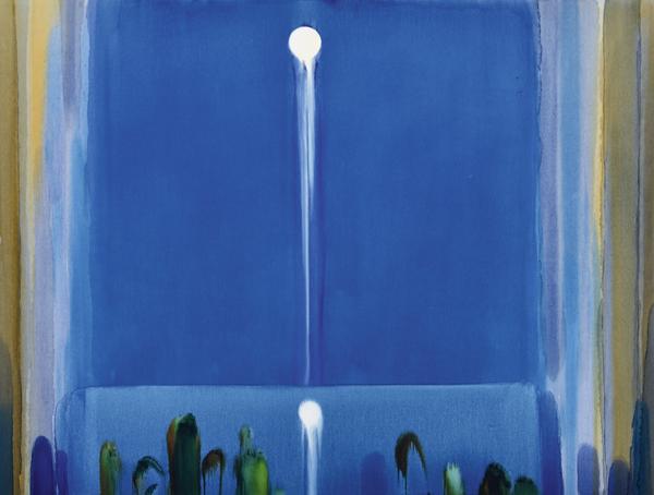 Appraisal: JOLLY KOH SINGAPOREAN BORN Untitled Blue acrylic on linen JOLLY