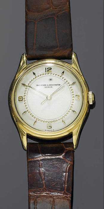 Appraisal: WRISTWATCH VACHERON CONSTANTIN ca Yellow gold Round case with slightly