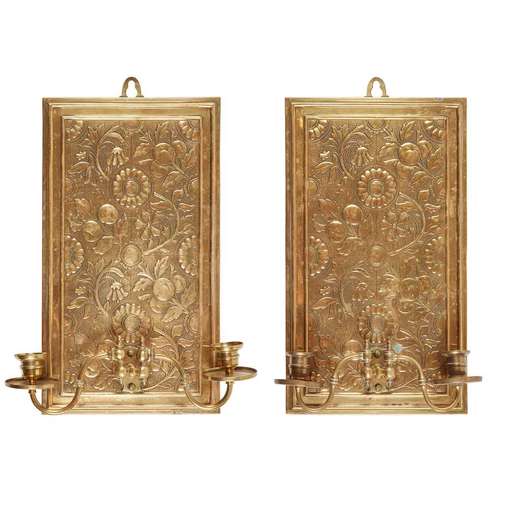 Appraisal: MANNER OF BRUCE TALBERT PAIR OF AESTHETIC MOVEMENT WALL SCONCES