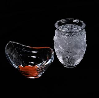 Appraisal: Two Glass Table Articles Comprising Baccarat bowl candy dish H