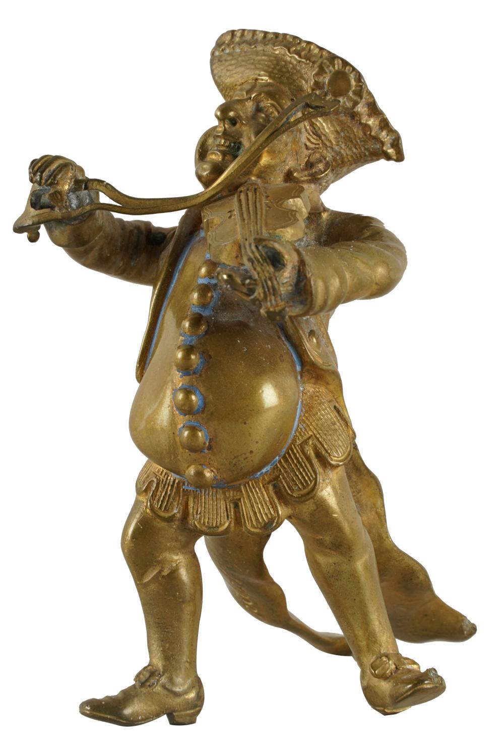 Appraisal: GERMAN FIGURE OF A FIDDLERgilt bronze marked Geschutzt to underside