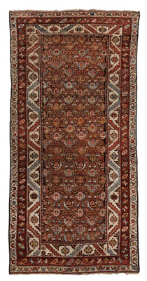 Appraisal: Kurdish Rug central panel with repeating all-over design with guls