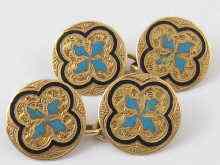 Appraisal: A pair of Russian hallmarked ct gold and enamel cufflinks