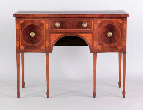 Appraisal: George III mahogany sideboard late th c the serpentine front