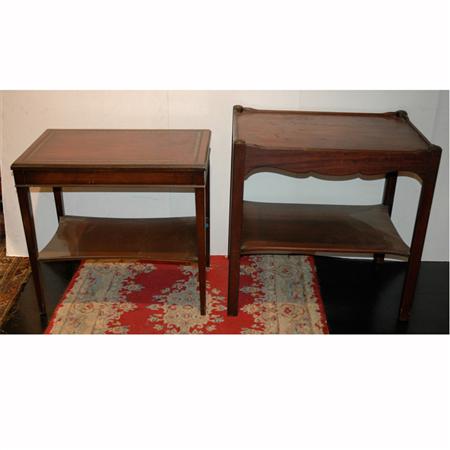 Appraisal: Two Georgian Style Two-Tier Side Table Estimate -