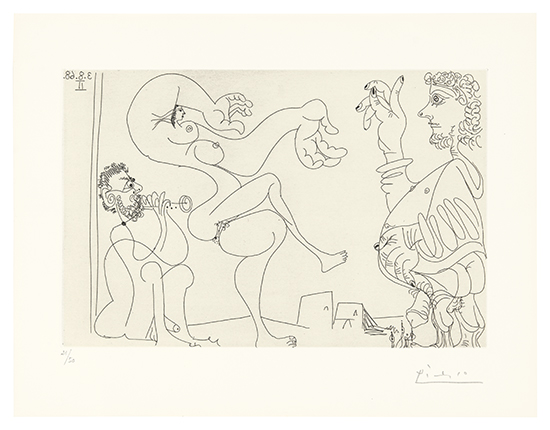 Appraisal: PABLO PICASSO Series Etching x mm x inches full margins