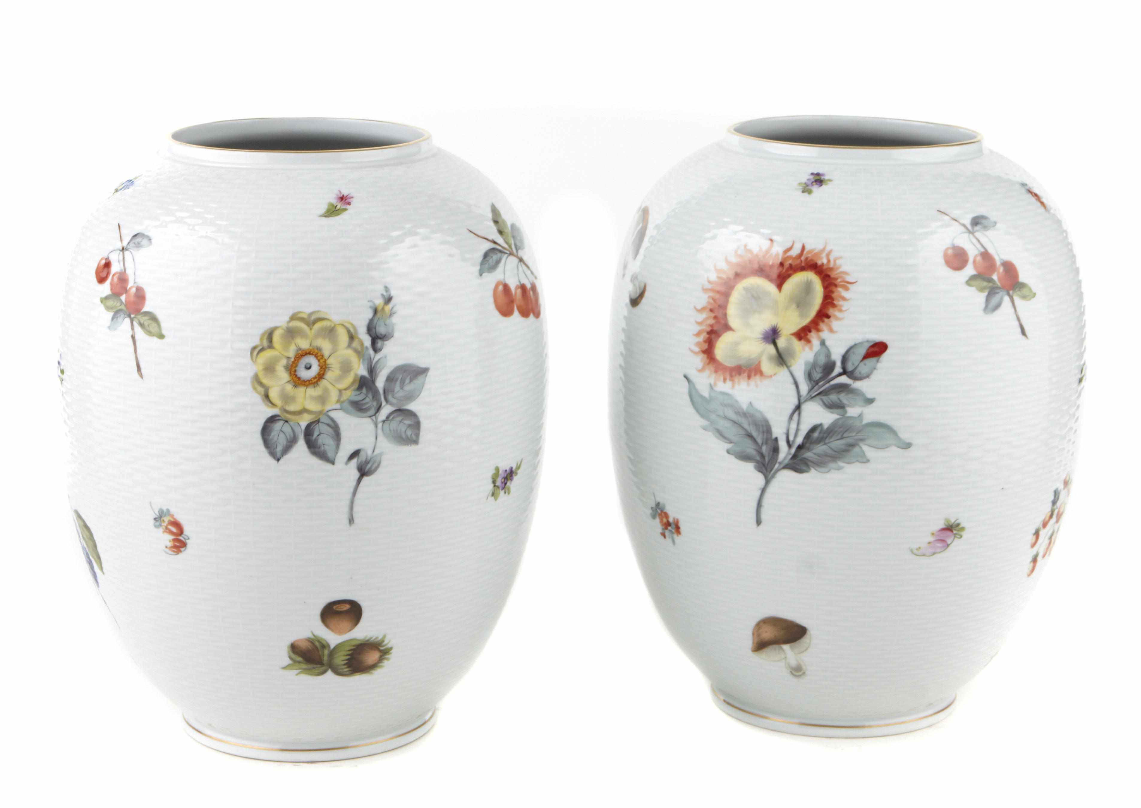 Appraisal: Property of various owners A pair of Herend porcelain vases