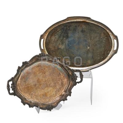 Appraisal: GORHAM REED BARTON PLATED TRAYS Four th th c Gorham