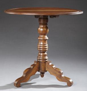 Appraisal: French Louis Philippe Carved Walnut Tilt Top Table French Louis