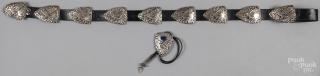 Appraisal: Herman Martinez Navajo sterling silver concha belt the buckle and