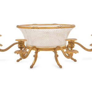 Appraisal: A Louis XVI Style Gilt Bronze and Cut Glass Six-Light