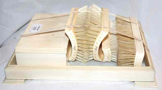 Appraisal: AN ART DECO IVORY DRESSING TABLE SET consisting of a