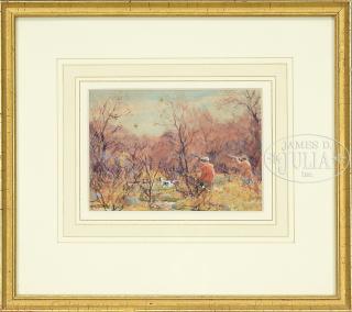 Appraisal: AIDEN LASSELL RIPLEY American - TAKING AIM Watercolor Housed in