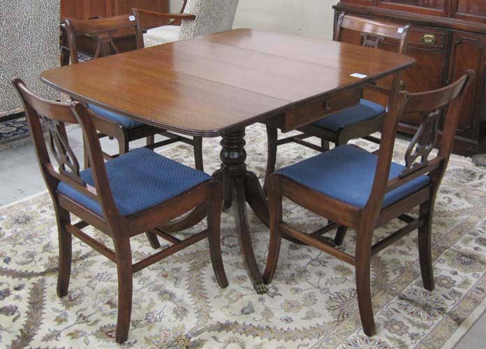 Appraisal: FEDERAL STYLE MAHOGANY DINING TABLE AND CHAIR SET American mid-