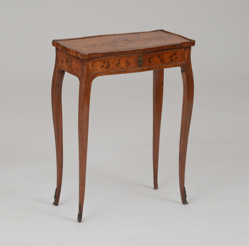 Appraisal: LOUIS XV KINGWOOD AND TULIPWOOD MARQUETRY TABLE CRIRE With a