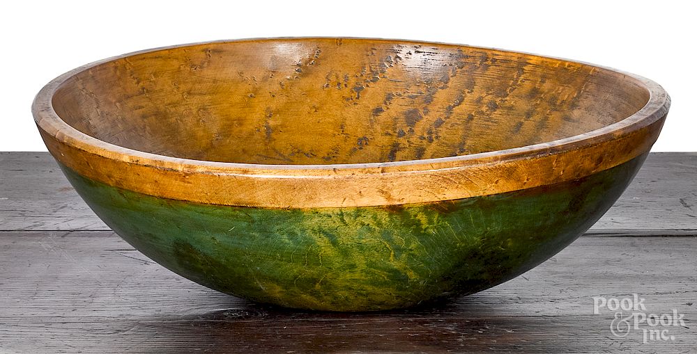 Appraisal: Large turned maple bowl Large turned maple bowl th c