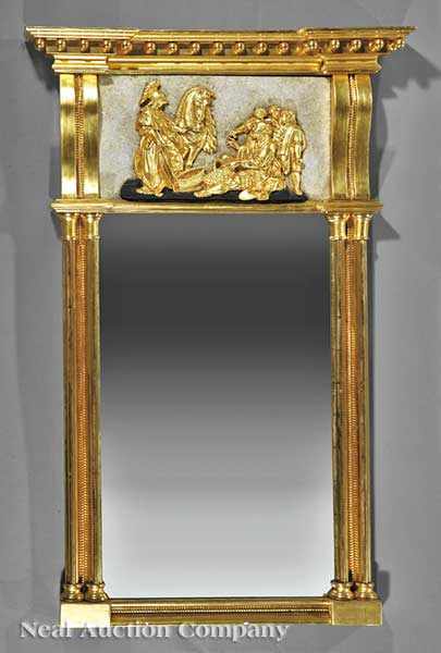 Appraisal: A Fine American Classical Carved Giltwood Pier Mirror c -