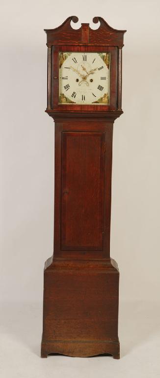 Appraisal: A GEORGE III OAK AND MAHOGANY LONGCASE CLOCK the white