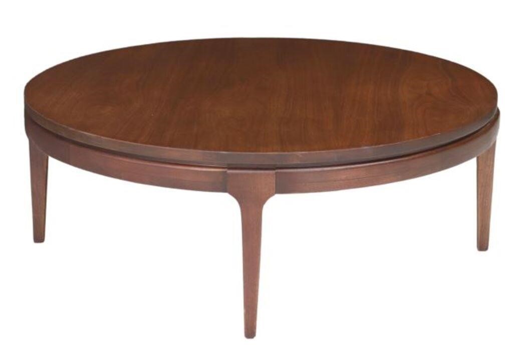 Appraisal: Mid-century modern coffee cocktail table c s circular tabletop rising