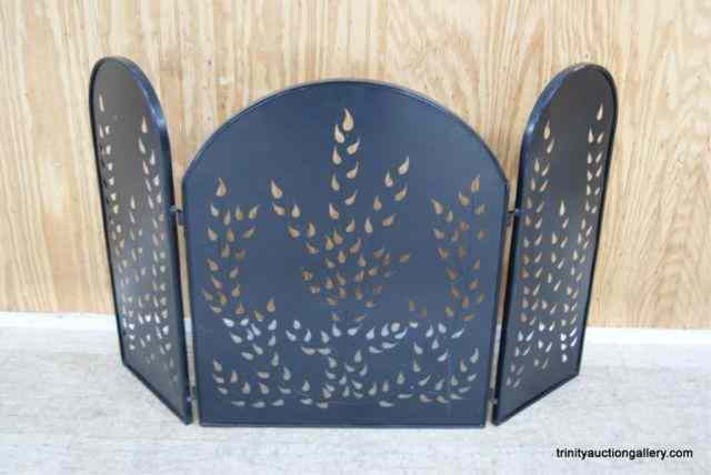 Appraisal: Metal Panel Folding Fireplace ScreenThis is for a nice panel