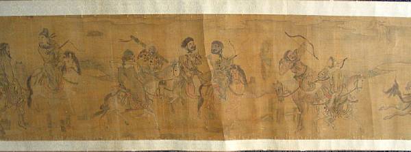 Appraisal: After Zhao Mengfu - Figures on Horses th Century Handscroll