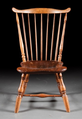 Appraisal: American fan-back Windsor chair late th century probably Pennsylvania plank