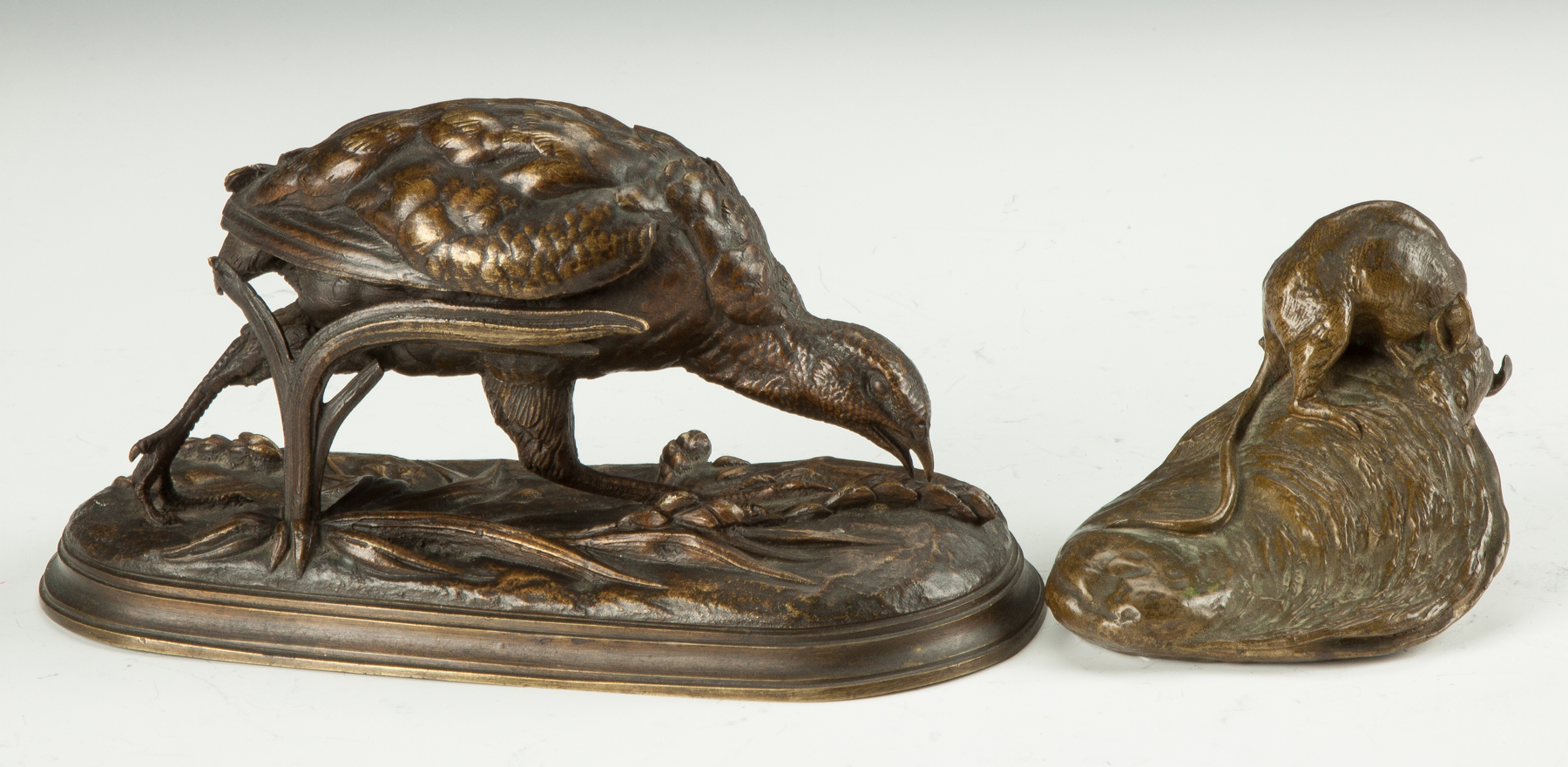 Appraisal: Bronze Rat with Oyster Shell Early th cent