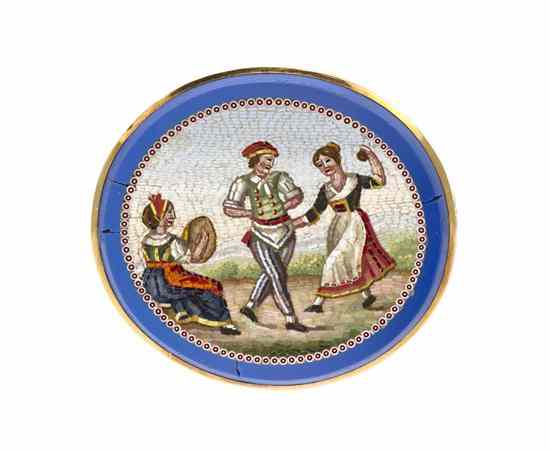 Appraisal: A Victorian Micromosaic Brooch depicting a scene with a seated