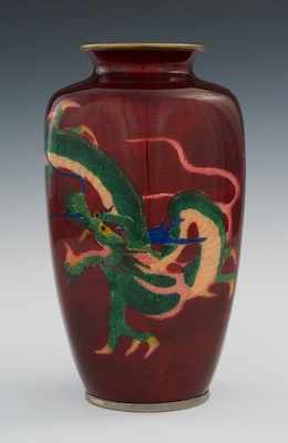 Appraisal: A Tomei Shippo Dragon Vase th Century Stipple decorated vase