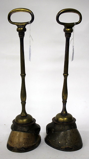 Appraisal: A PAIR OF EARLY TH CENTURY HORSES HOOF AND BRASS