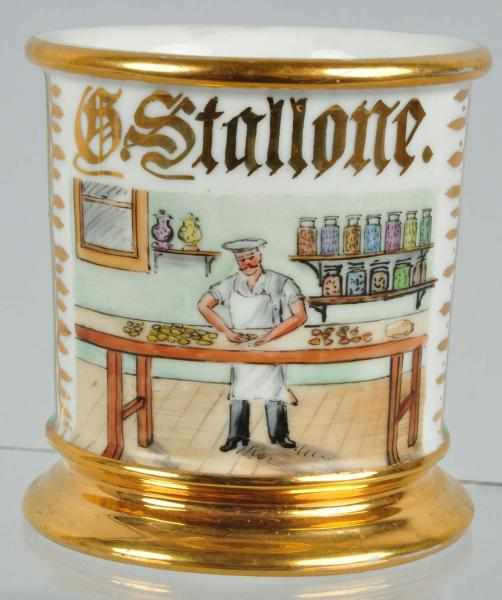 Appraisal: Candy Maker Shaving Mug Description Beautiful image of man at