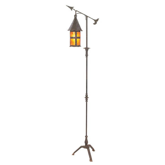 Appraisal: Arts and Crafts floor lamp iron base with arrow design