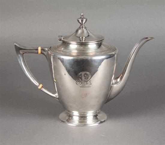 Appraisal: American sterling silver coffeepot Durgin circa pattern in H ozt