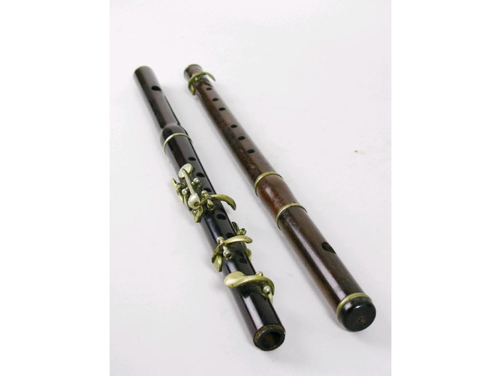 Appraisal: A th Century rosewood Piccolo with single valve and another