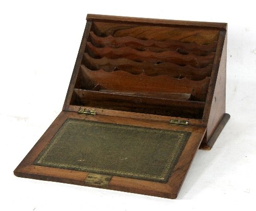 Appraisal: A Victorian walnut stationery box cm wide a brass bound