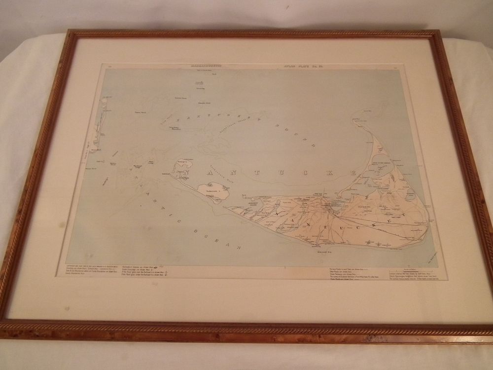 Appraisal: NANTUCKET ATLAS PLATE Antique framed Nantucket Atlas plate No by