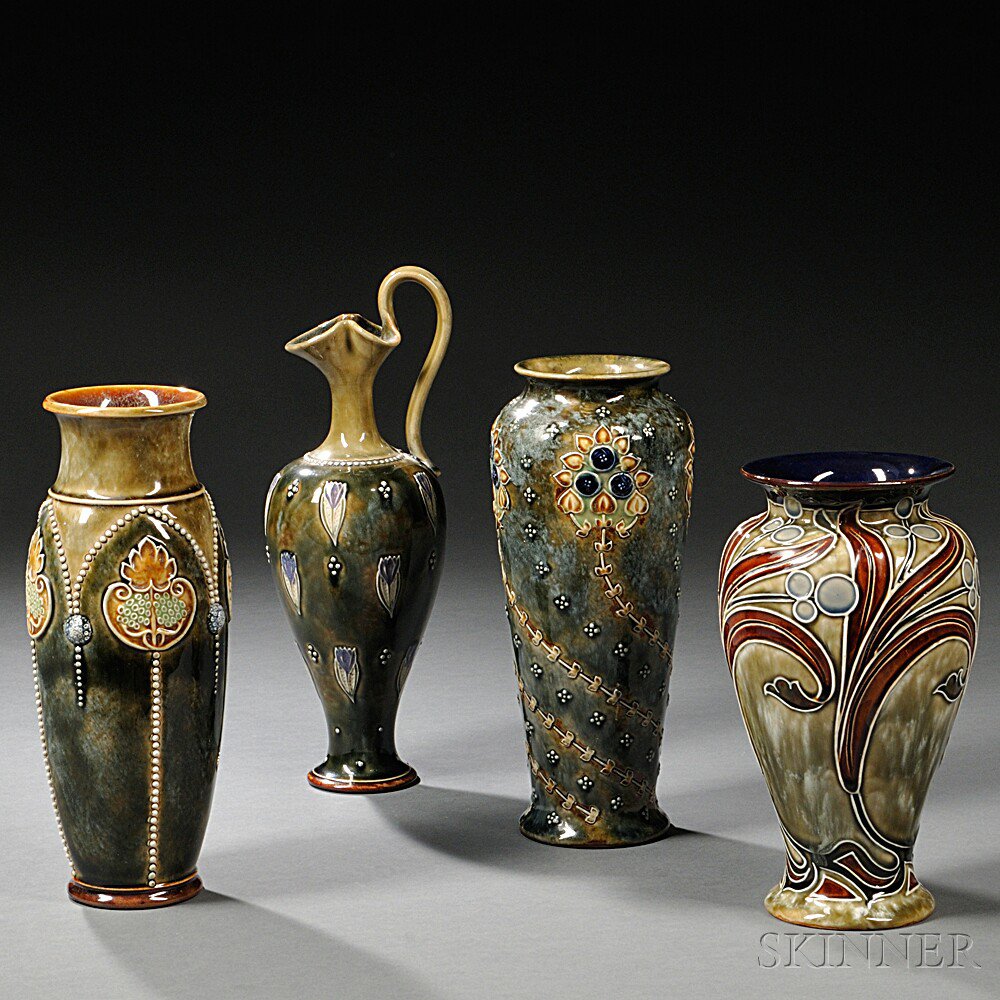 Appraisal: Four Royal Doulton Stoneware Items England early th century a