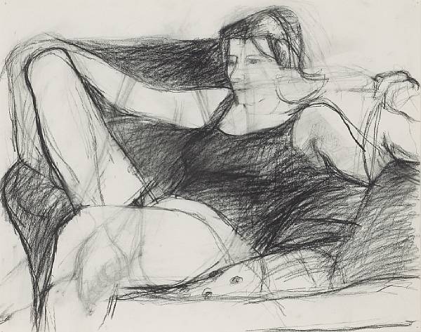 Appraisal: Richard Diebenkorn American - Untitled Figure Study c stamped 'RD'