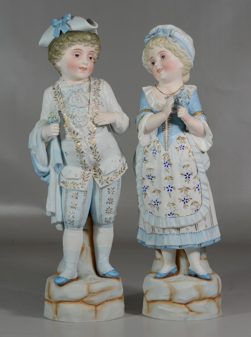 Appraisal: Pair of German bisque figurines of elegantly dressed couple incised