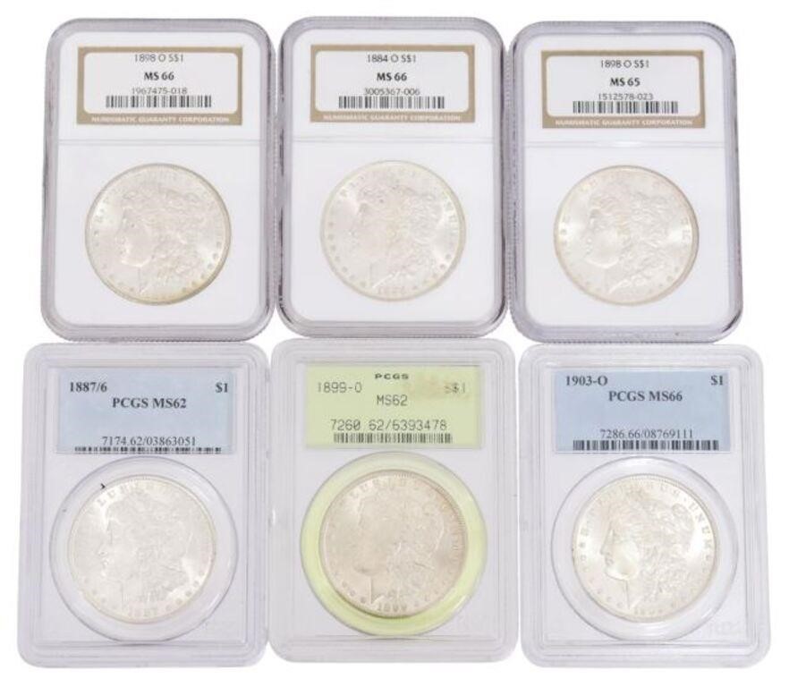 Appraisal: lot of Morgan Silver Dollars each graded by NGC or