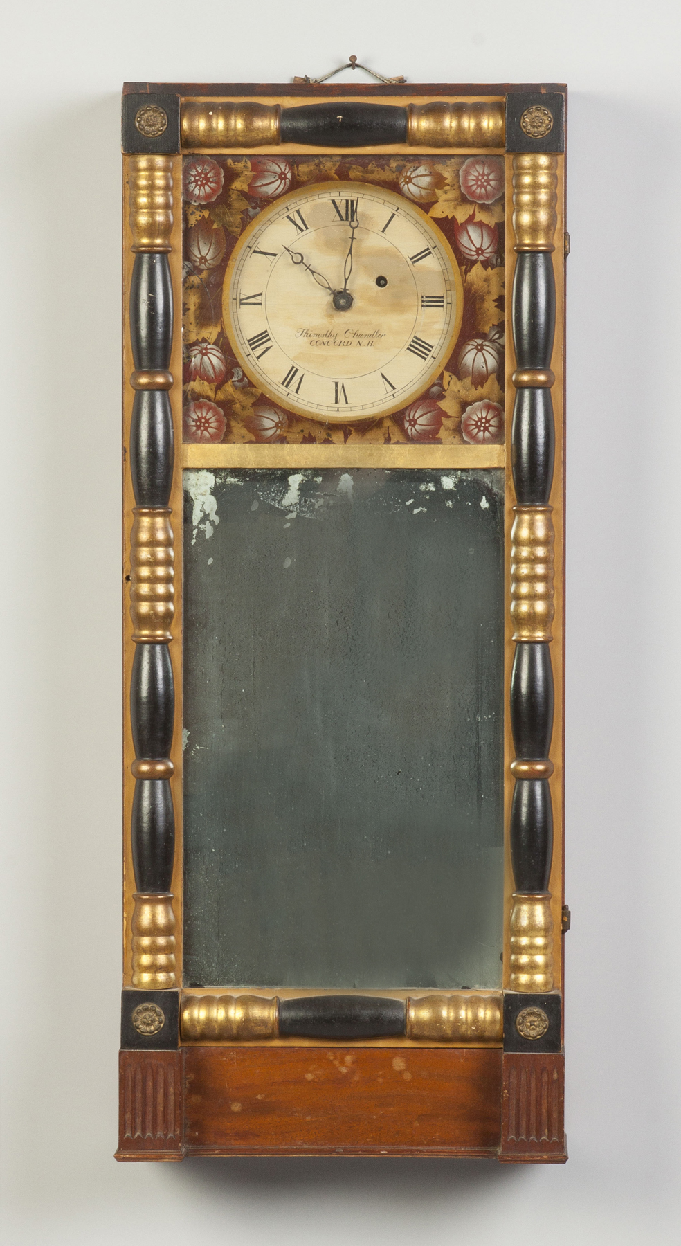 Appraisal: Timothy Chandler Concord NH Mirror Clock Mahogany case gilt front