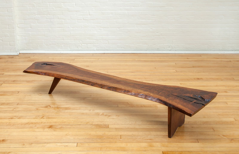 Appraisal: GEORGE NAKASHIMA ATTRIBUTION WALNUT SLAB COFFEE TABLE in x ft