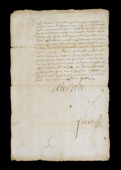 Appraisal: piece Letter Signed Catherine de Medicis Queen of France -