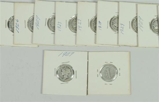 Appraisal: Mercury Dimes Dates range - Most grade G-VF with some