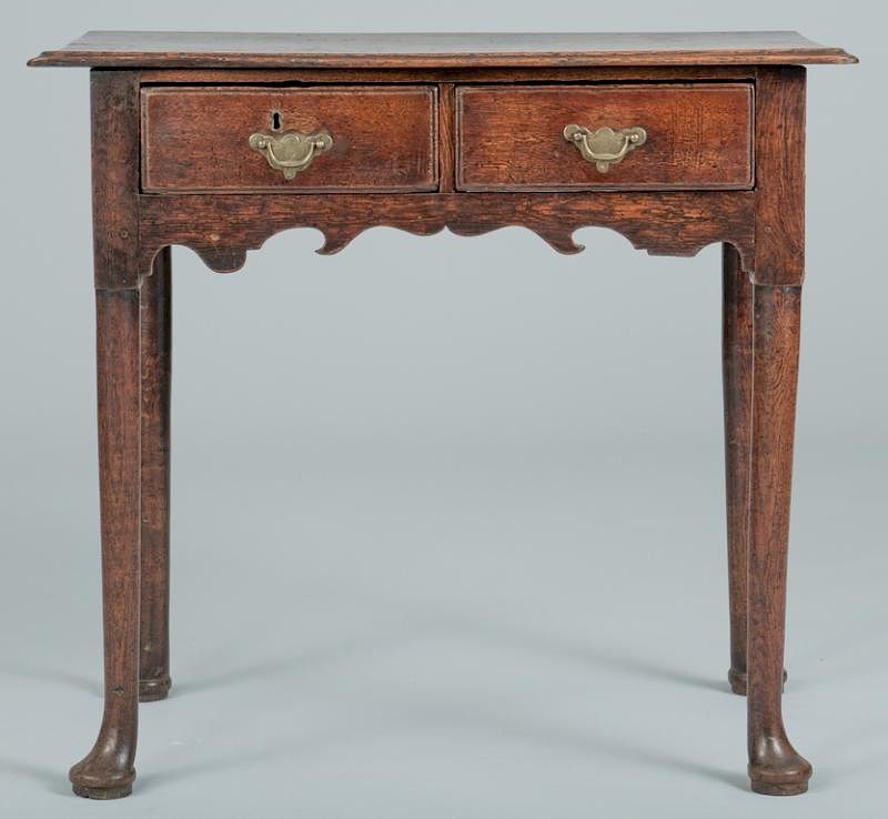 Appraisal: th C Oak Dressing Table or Lowboy Queen Anne-George II