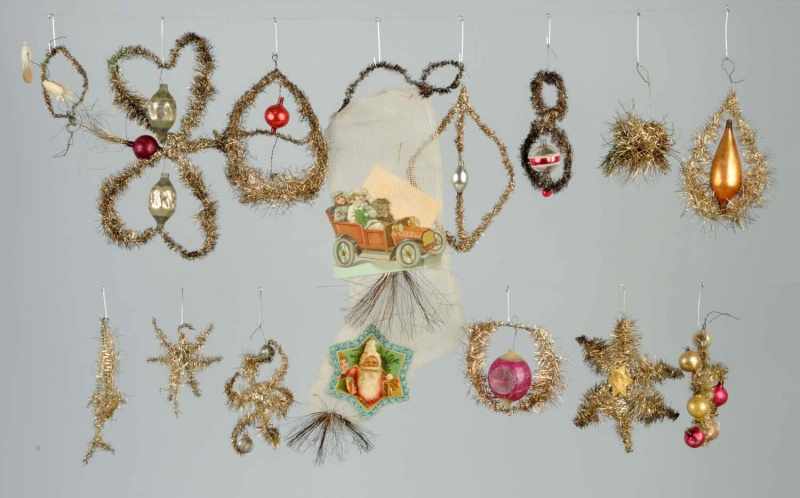 Appraisal: Lot of Tinsel Christmas Ornaments Condition Very Good